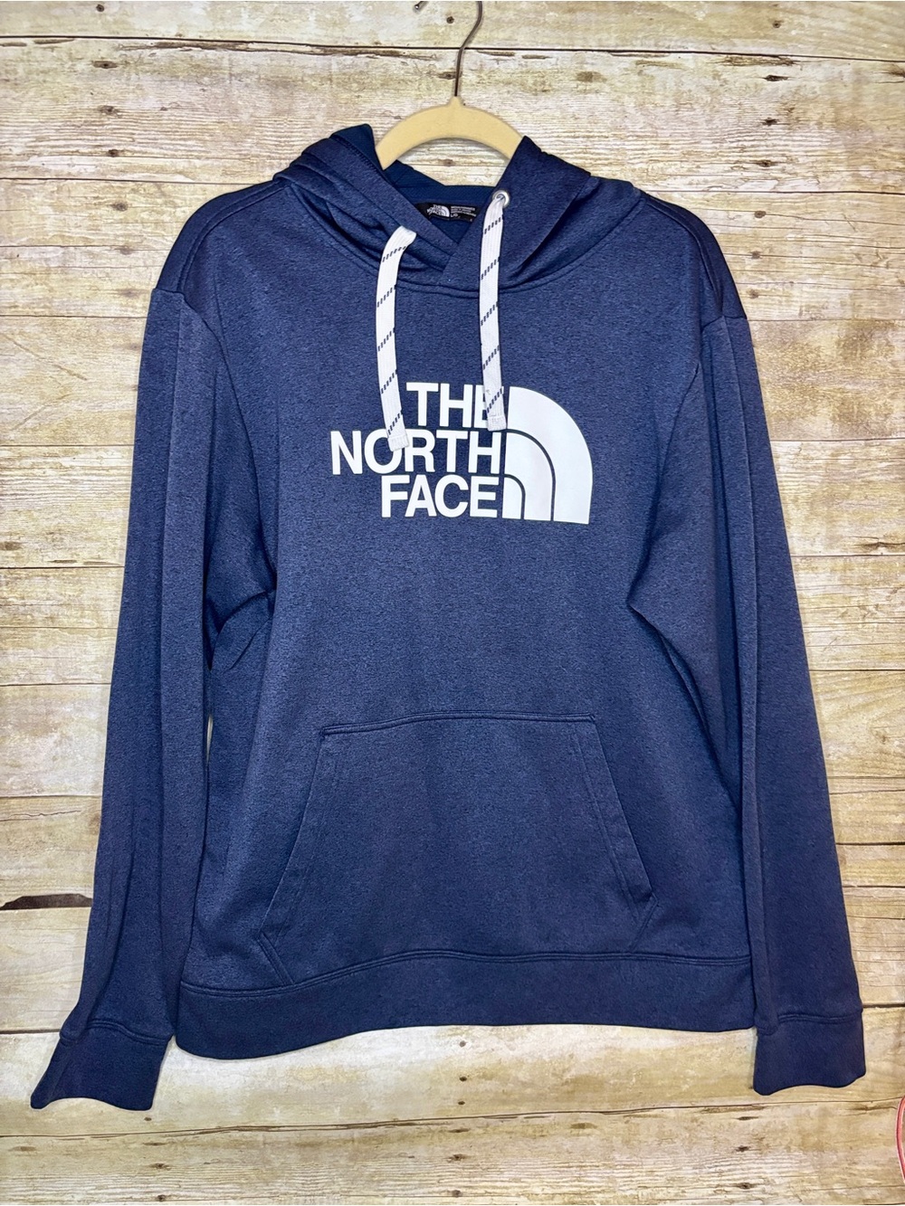 The North Face Navy Blue Pullover Hoodie with White Logo
